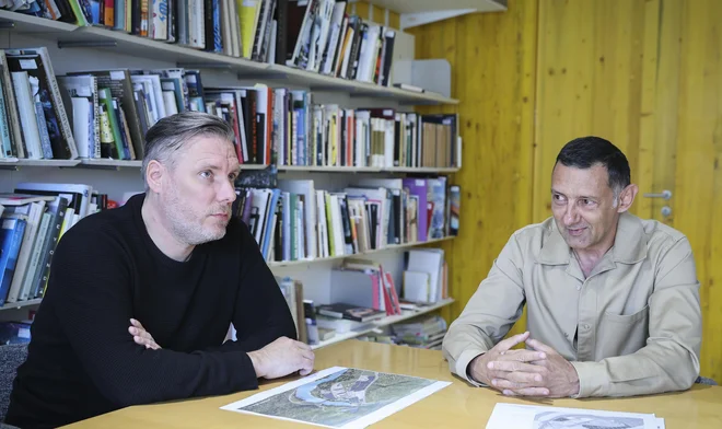 Miha Čebulj in Boštjan Vuga, biro SADAR-VUGA, partner v projektu. FOTO: Jože Suhadolnik