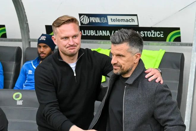 Aleš Arnol in Zoran Zeljković, trenerja Brava in Kopra, sta imela po tekmi mešane občutke. FOTO: Aleksander Golob