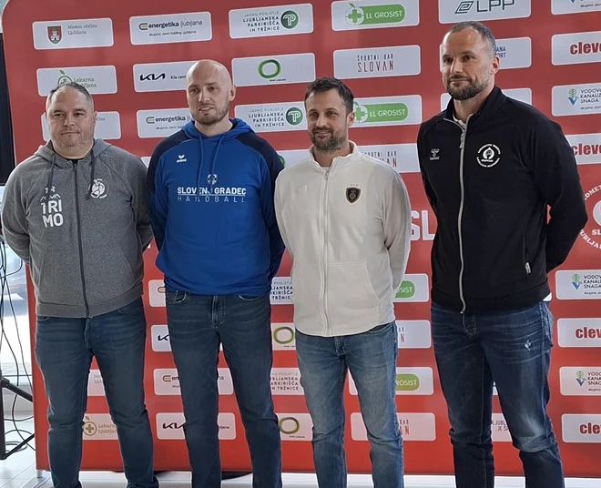 Branko Tamše (Trimo), Žiga Lesjak (Slovenj Gradec), Klemen Luzar (Celje) in Uroš Zorman (Slovan) si obetajo pokalni naslov. FOTO: Vid Ponikvar/Sportida