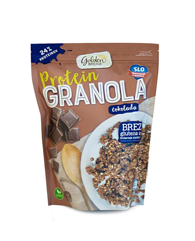 Priljubljena beljakovinska granola, ki jo podjetje Amafood dobavlja za trgovine Hofer. FOTO: Hofer