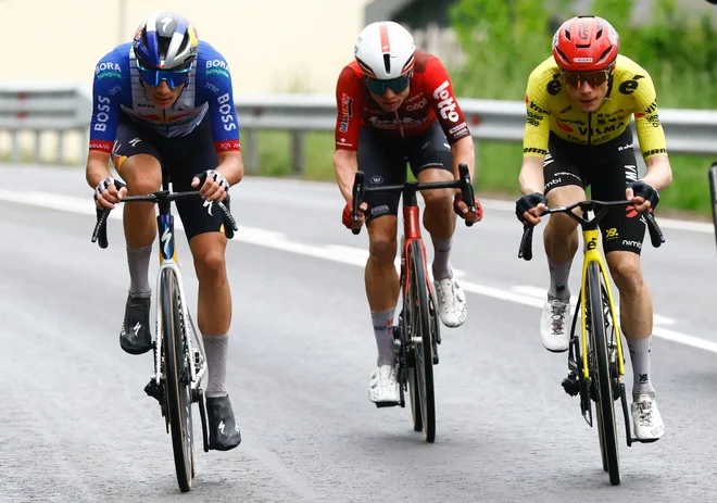 Jonas Vingegaard je bil danes izjemno močan, a imel je dva dobra tekmeca. FOTO: Luca Bettini/AFP