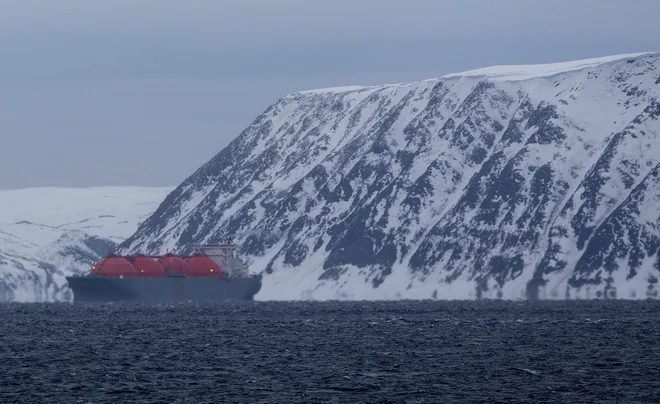 Največji evropski terminal za utekočinjanje plina v Hammerfestu na Norveškem. FOTO: Lisi Niesner/Reuters