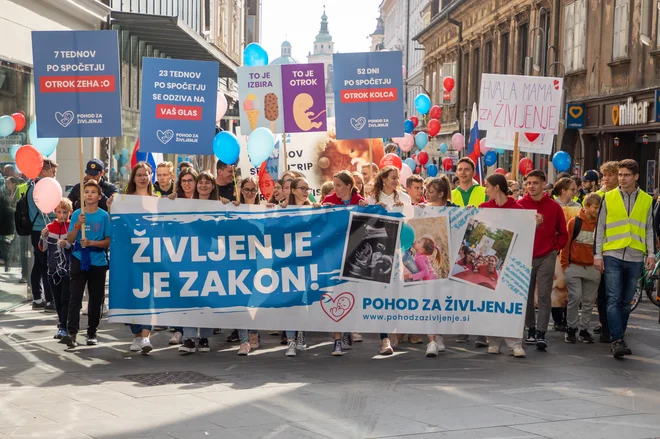 Prizor s Pohoda za življenje, ki se je odvijal oktobra leta 2023 v Ljubljani. Fotografija je simbolična. FOTO: Voranc Vogel