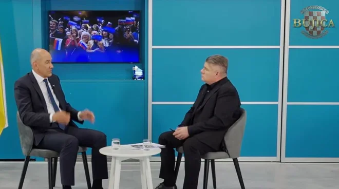 Janez Janša na Bujica TV. FOTO: Zaslonski Posnetek Youtube