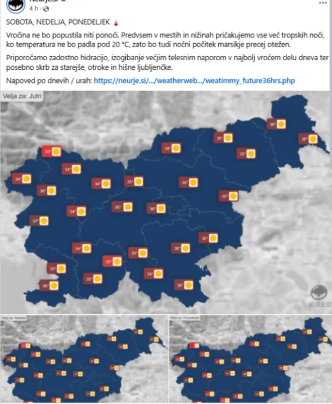 FOTO: Neurje.si, zaslonski posnetek