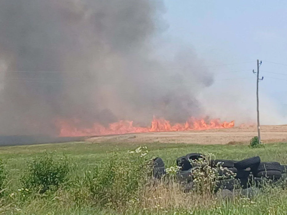 Zaradi gašenja v neznosni vročini so enega gasilca odpeljali v bolnišnico. FOTO: PGD Veliki Podlog