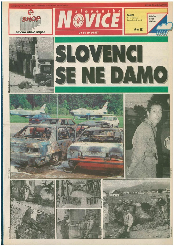 Slovenske novice v soboto, 29. 6. 1991