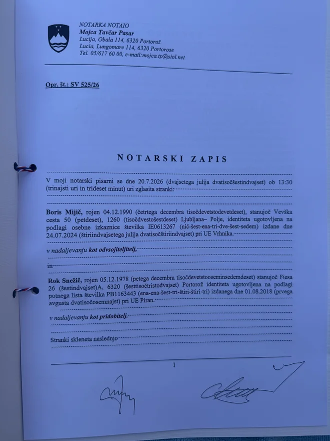 Pogodba o brezplačnem prenosu Progrosa FOTO: S. N