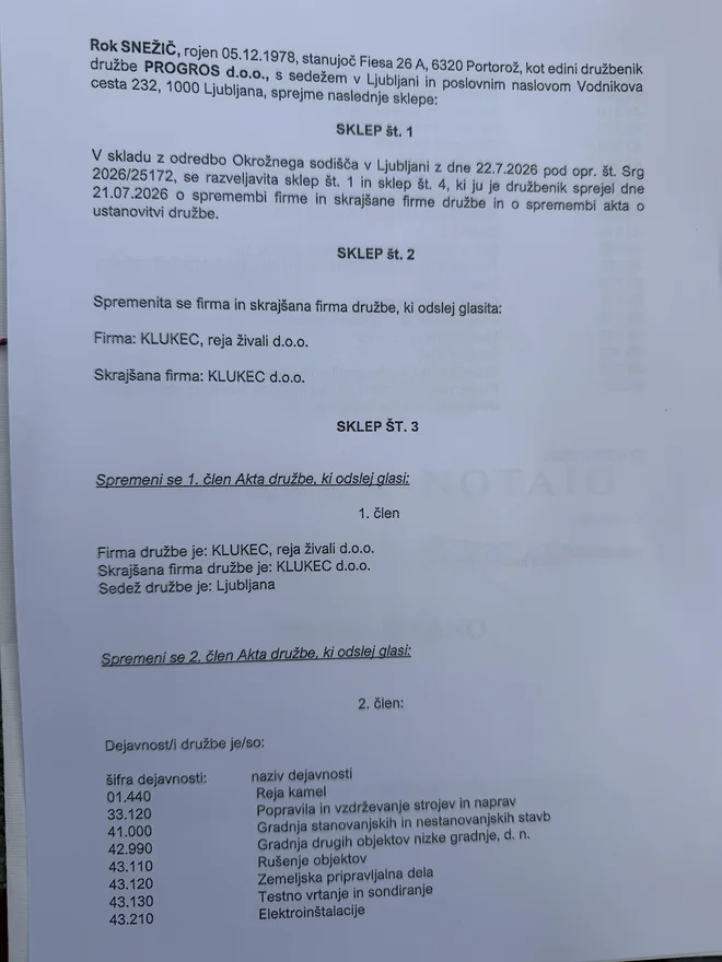 Pogodba o brezplačnem prenosu Progrosa FOTO: S. N