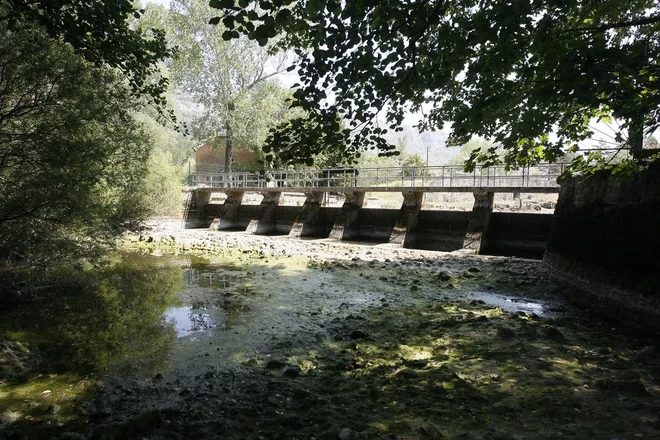 Izvir Rižane je tudi letos suh, podobno kot vsakih nekaj let. Nadomestnega vira vode za približno 130.000 prebivalcev in turistov še ni. FOTO: Mavric Pivk