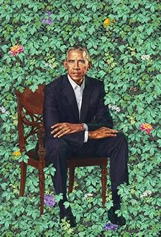 Portret nekdanjega predsednika Baracka Obame FOTO: Kehinde Wiley/Wikimedia Commons, poštena raba