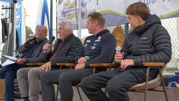 Tri generacije KKK Tacen: ustanovni član Jože Kepic, olimpijski prvak Benjamin Savšek in mladi up Jakob Škander