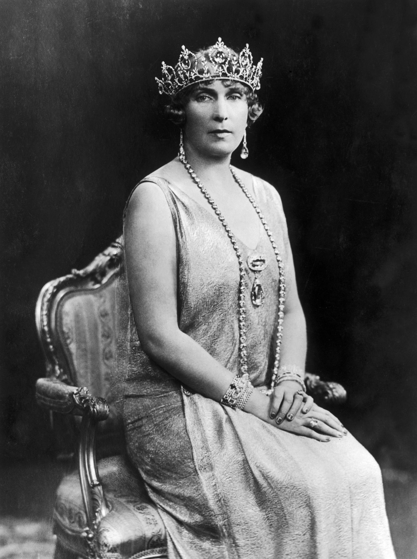 Image may contain Victoria Eugenie of Battenberg Person Adult Accessories Face and Head