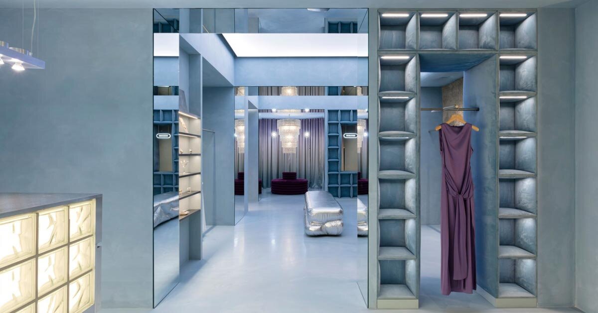 blue velvet takes over el departamento’s madrid store