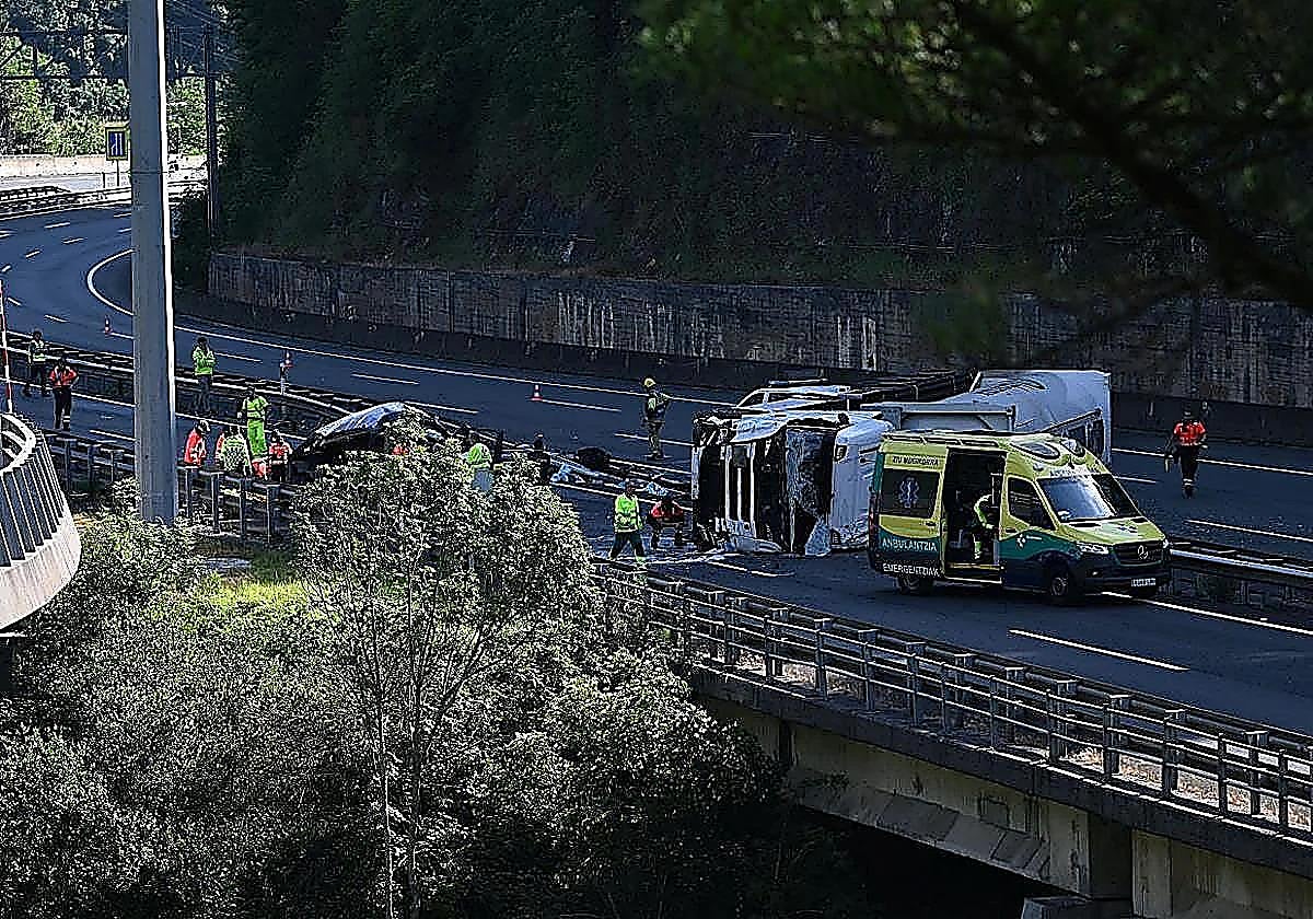 Five police officers killed in horror lorry collision on northern Spain motorway