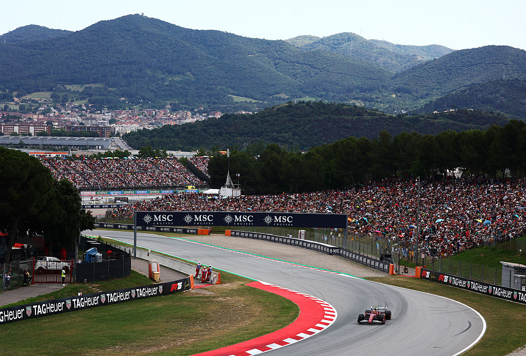 BARCELONA, SPAIN - MAY 31: Lewis Hamilton of Great Britain driving the (44) Scuderia Ferrari SF-25 on track during qualifying ahead of the F1 Grand Prix of Spain at Circuit de Barcelona-Catalunya on May 31, 2025 in Barcelona, Spain. (Photo by Clive Rose - Formula 1/Formula 1 via Getty Images)
