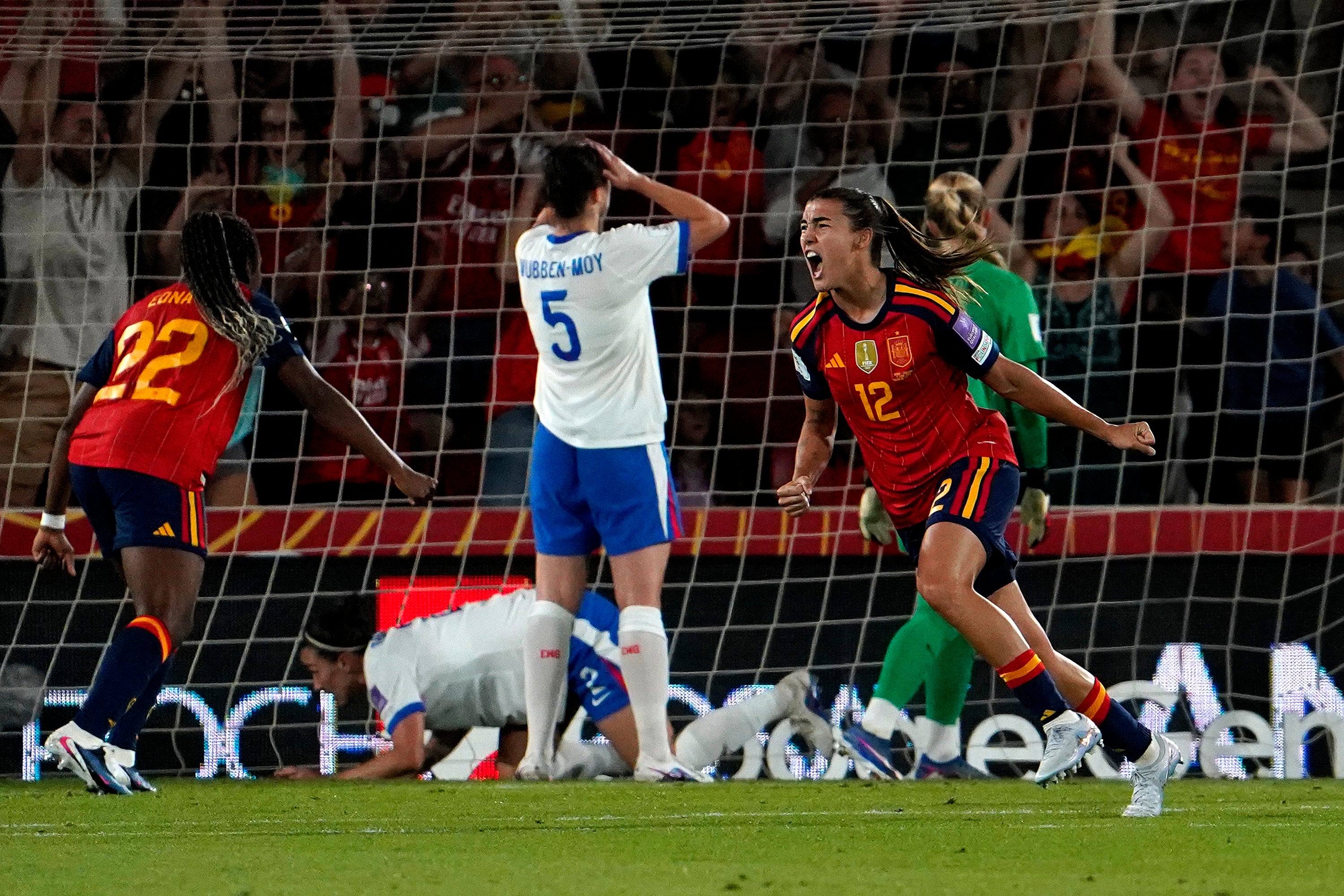 The emphatic victory propels Spain to the top of the group, drawing them level with England on 12 points after five matches played