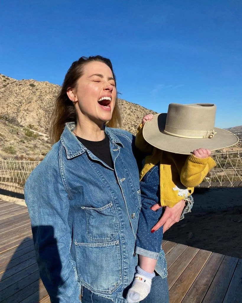 Amber Heard with daughter Oonagh Paige