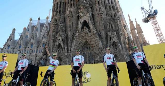 Pogačar starts quest for 5th Tour de France title with team time trial in Barcelona