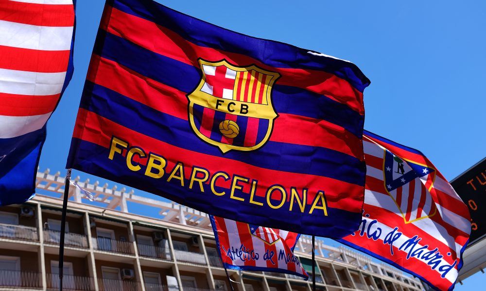 Barcelona and Atletico Madrid flags