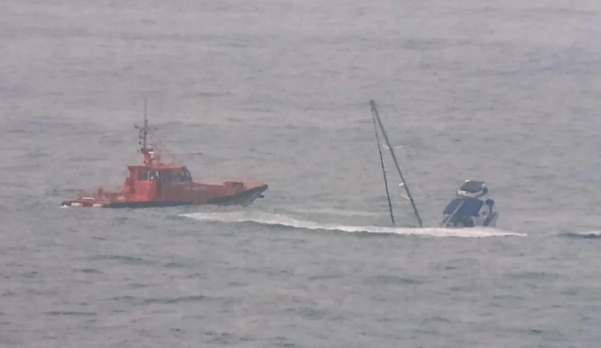 The yacht Idem sank last week following a whale attack. Photo: Salvamento Maritimo