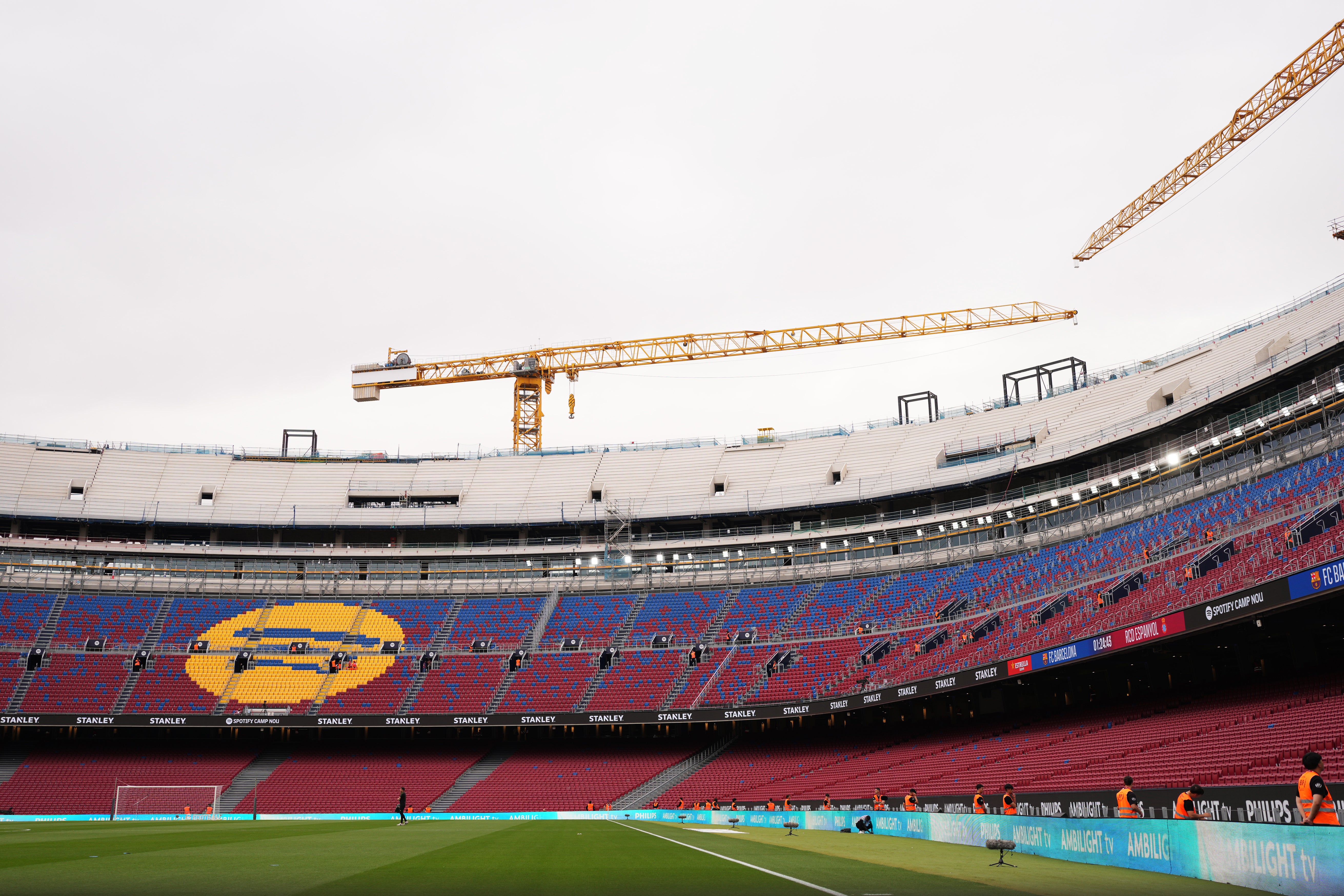 Construction is ongoing at Camp Nou