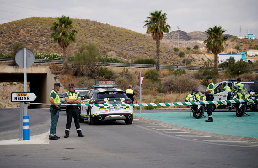 Police block access to Bedar following deadly wildfires before residents can return to their homes in Bedar, Almeria, Spain, July 12, 2026.