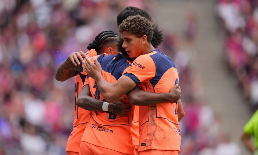 Barcelona players celebrate