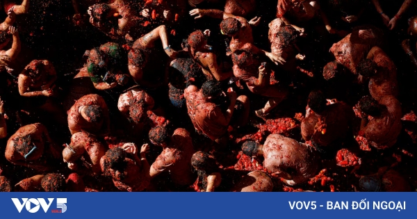 150 tons of tomatoes used for La Tomatina food fight in Spain's small town