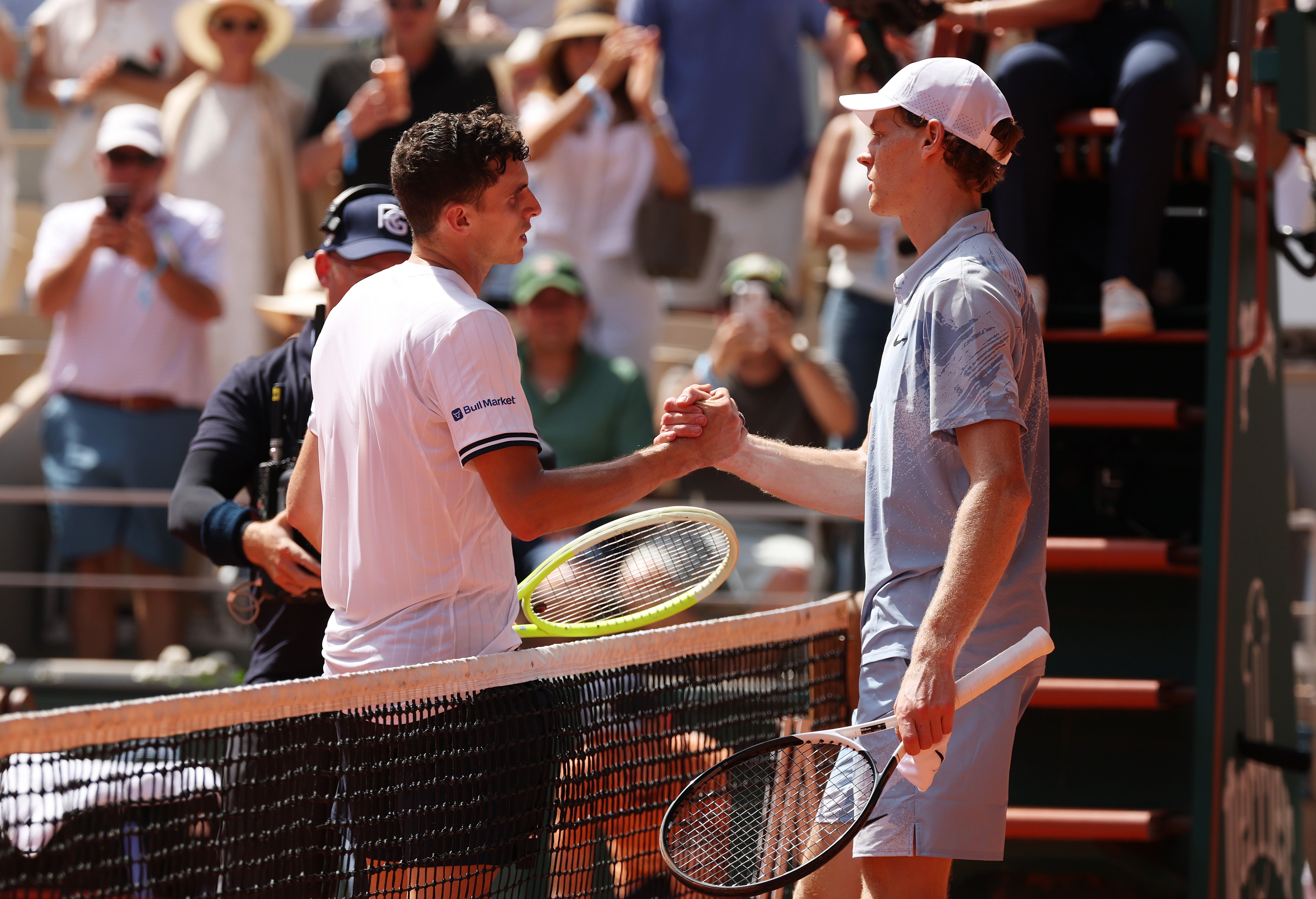 Cerundolo admitted he felt ‘lucky’ after coming from two sets down to beat Sinner