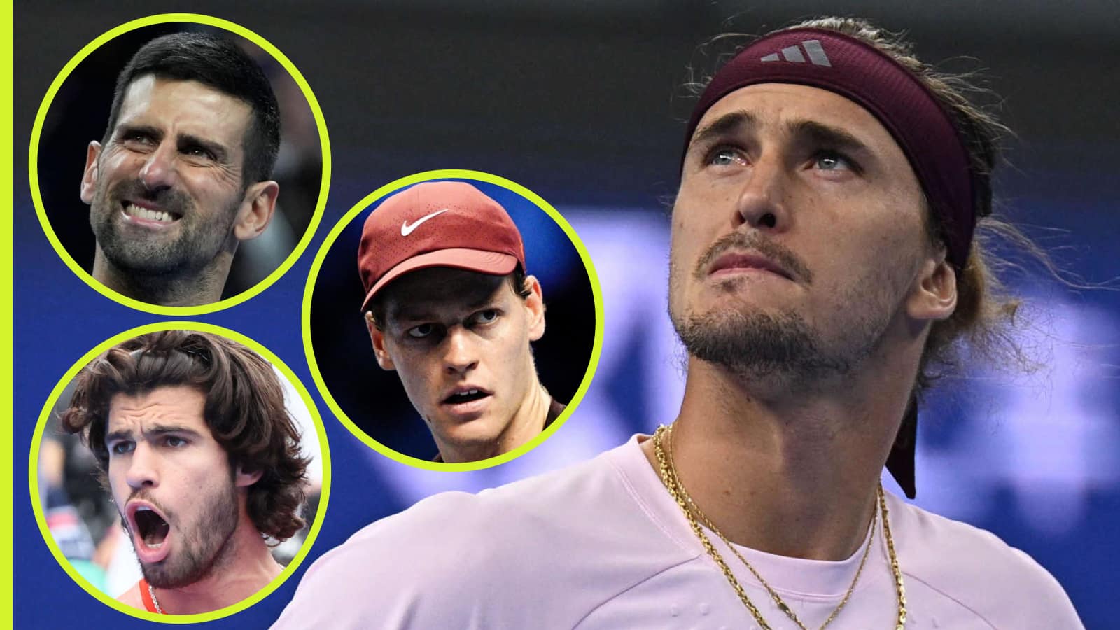 Alexander Zverev's shocking record against Alcaraz, Sinner, Djokovic that speaks volumes