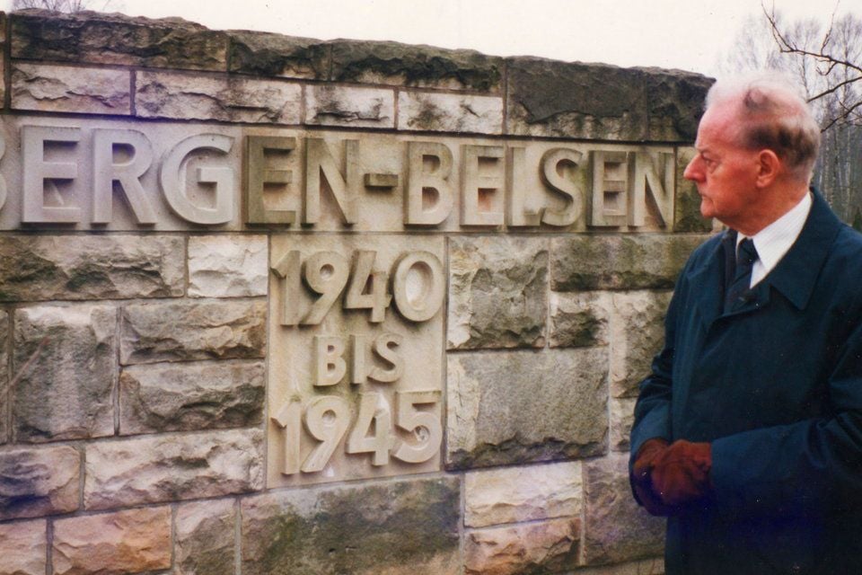 Jim Molyneaux returns to Bergen-Belsen in 2001