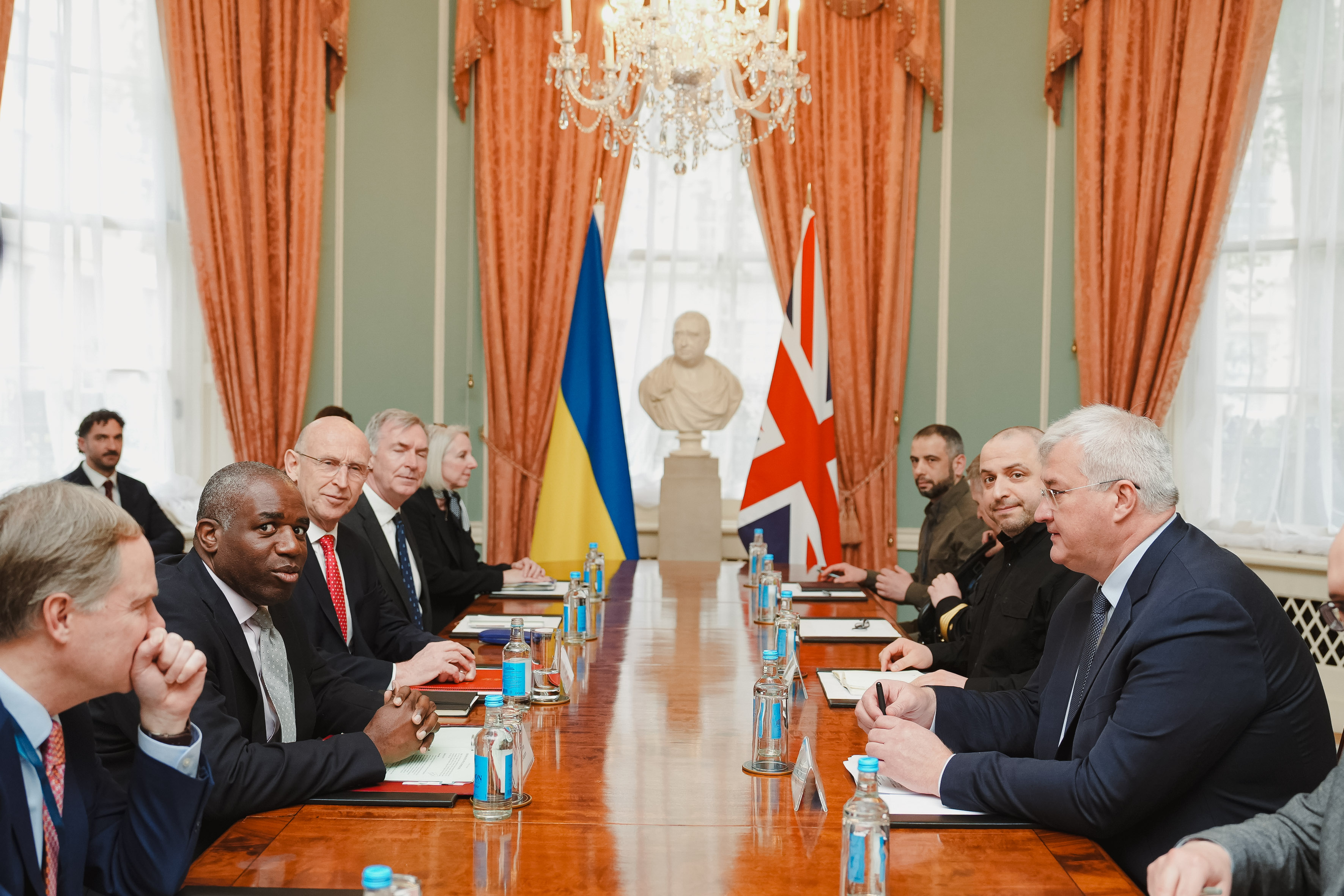 David Lammy and John Healey meeting with Andrii Sybiha and Rustem Umerov.