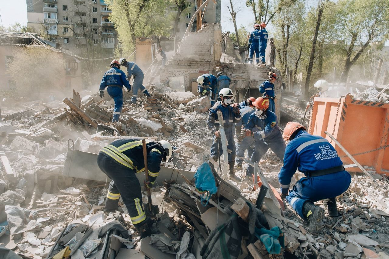 The aftermath of the Thursday missile attack on Kyiv. Ukraine believes such attacks are designed to distract from Russia’s ground offensive