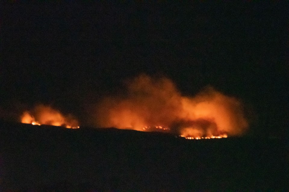 Wildfires at night.