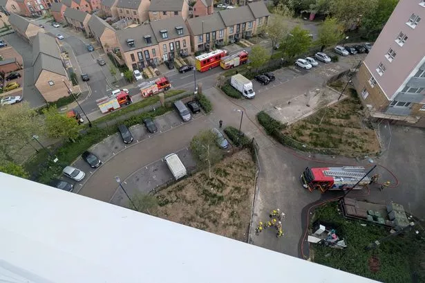 Fire crews in Hartcliffe.