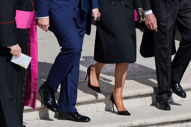 Some fans questioned how Melania was coping in her towering stiletto heels