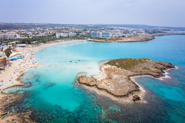 Aerial view of Nissi beach