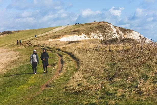 People visiting Seven Sisters