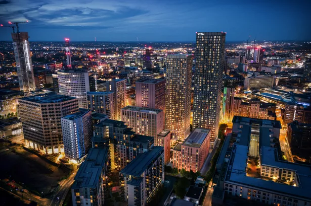 An aerial view of the proposed Birmingham city centre development.
