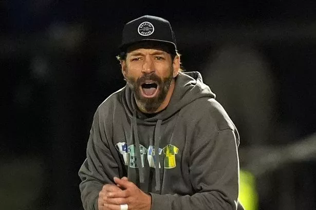 Bristol Rovers manager Inigo Calderon reacts on the touchline during the Sky Bet League One match at the Memorial Stadium, Bristol