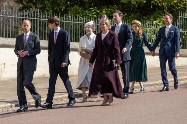 The Royal Family on their way to the traditional Easter Sunday church service 