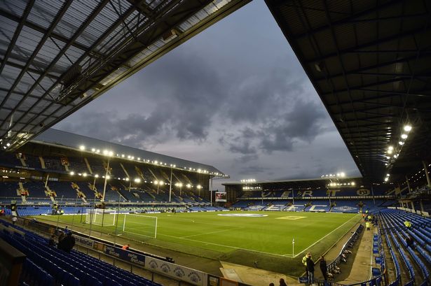Everton's Goodison Park under the lights.  Photo by Colin Lane