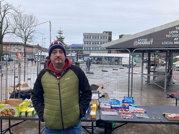 Coun Phil Chadwick, who stopped by at the market in Hyde