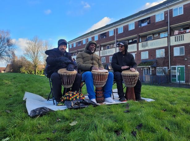 
Drummers accompanied the planting at Burbury Park
