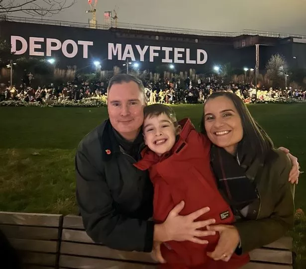 Glyn Potts with his wife Khera and son Joseph at
Depot Mayfield in Manchester 