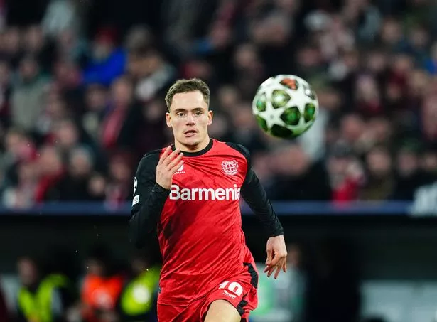 Florian Wirtz playing for Bayer Leverkusen in the Champions League