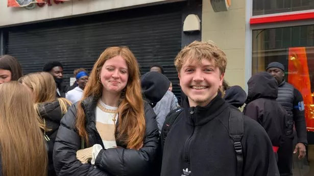 Fran and Henry joined the queue just 10 minutes before Wingstop opened it doors on Monday - to find there were 100 people already in front of them