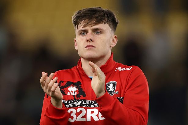 Ben Doak of Middlesbrough Applauds the fans
