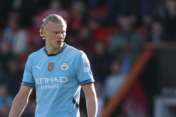 Erling Haaland in action for Man City.  